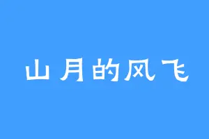山月的风飞