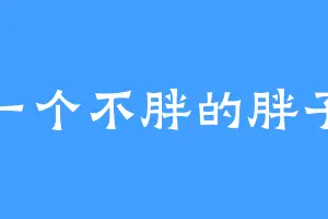 一个不胖的胖子