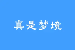 真是梦境