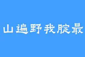 满山遍野我腚最黑