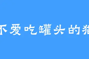 不爱吃罐头的猫