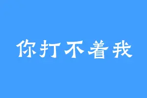 你打不着我