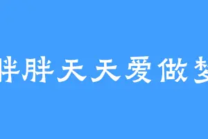 胖胖天天爱做梦