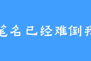 笔名已经难倒我