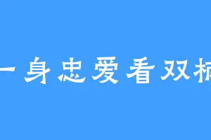 一身忠爱看双楠