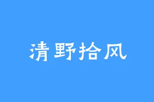 清野拾风