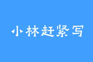 小林赶紧写