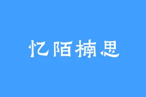 忆陌楠思