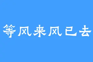 等风来风已去