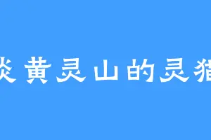 炎黄灵山的灵猫