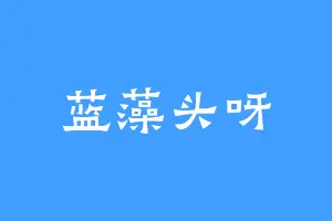 蓝藻头呀
