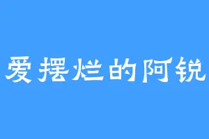 爱摆烂的阿锐