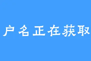 用户名正在获取中