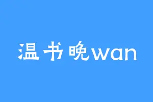 温书晚wan