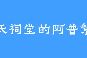 白氏祠堂的阿普紫傀