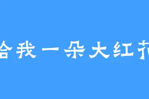 给我一朵大红花