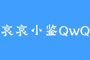 哀哀小鉴QwQ