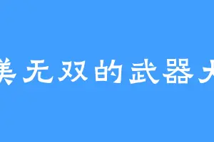 俊美无双的武器大师