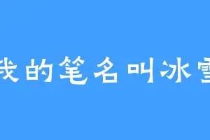 我的笔名叫冰雪